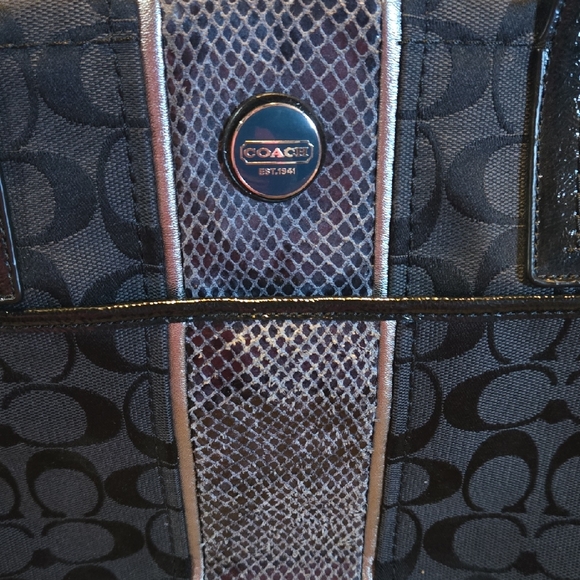 Coach Black and Gray Monogram Backpack - Picture 1 of 3